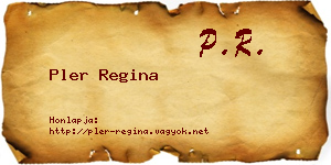 Pler Regina névjegykártya